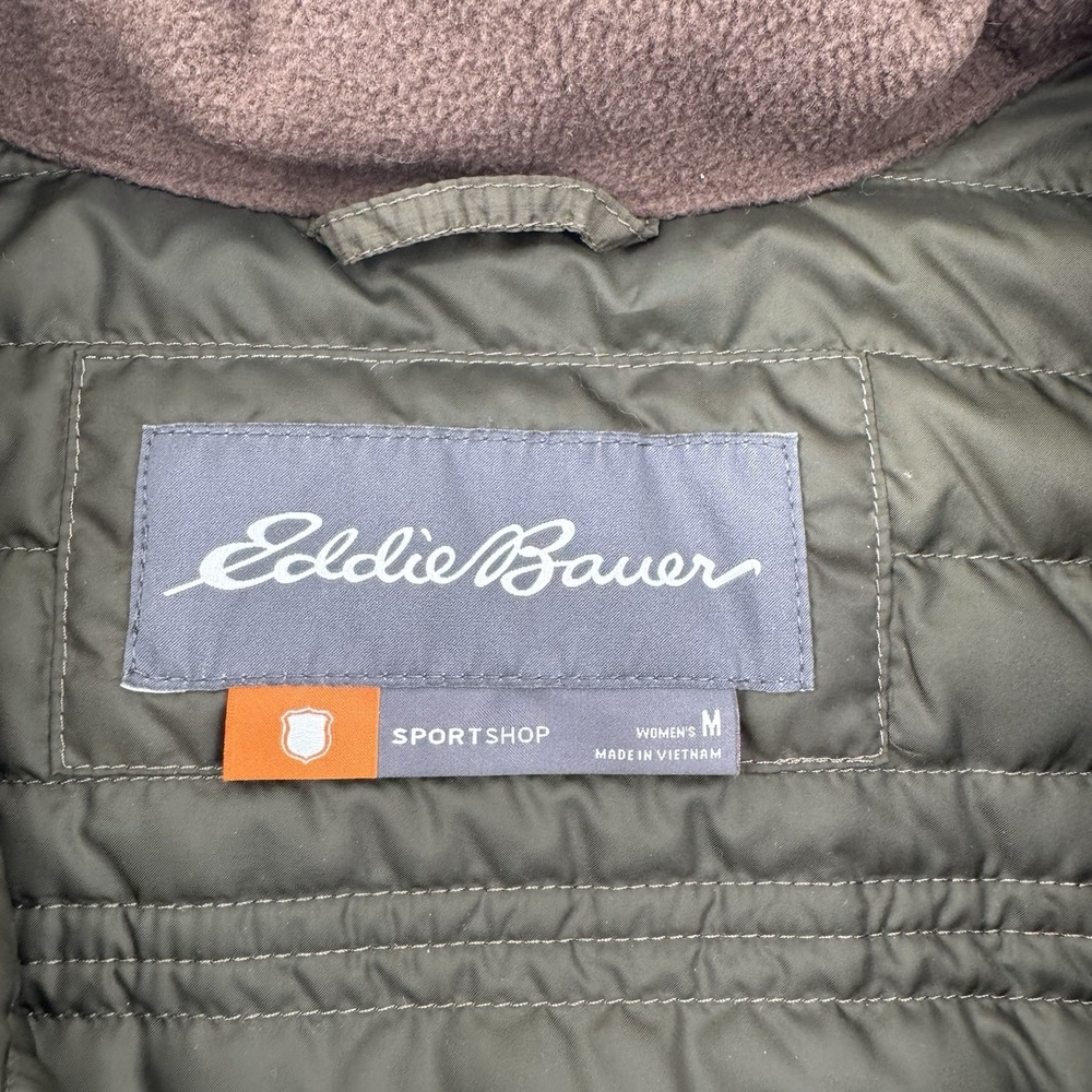 Eddie Bauer‎ Sportshop Womens Vest Size M Green Brown Hunting Stormdown 700 - Picture 4 of 13